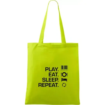 Play eat sleep piano - Taška bavlněná - 42 x 38 cm ( Limetková )