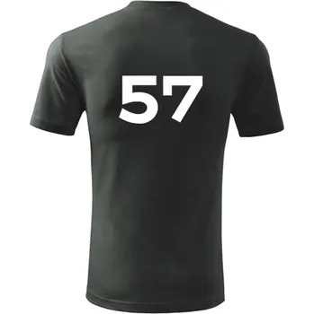 Grafitové tričko s číslem 57 - na fotbal - fotbalové tričko - barva antracit - velikost XXXL