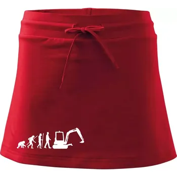 Dámská sukně Evoluce bagr malý - Sportovní sukně - two in one - XL ( Červená )