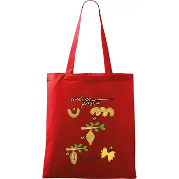 Nákupní taška Evoluce pasta - Taška bavlněná - 42 x 38 cm ( Červená )