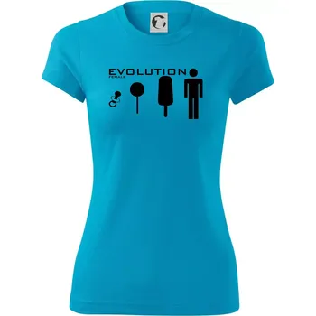 Dámské tričko Evoluce ženy - Dámské Fantasy sportovní (dresovina) - S ( Světlý tyrkys )
