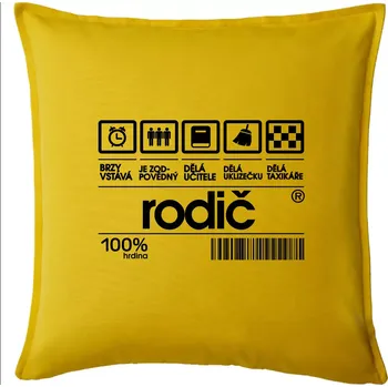 Polštář Čárový kód rodič - Polštář 50x50 - 50x50 - Pouze potah ( Žlutá )