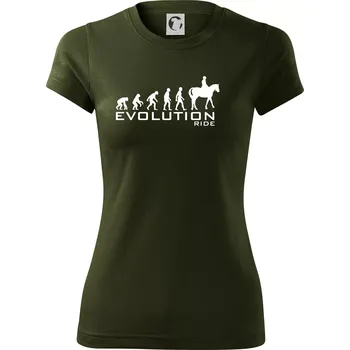 Dámské tričko Evoluce Ride horse - Dámské Fantasy sportovní (dresovina) - L ( Military )