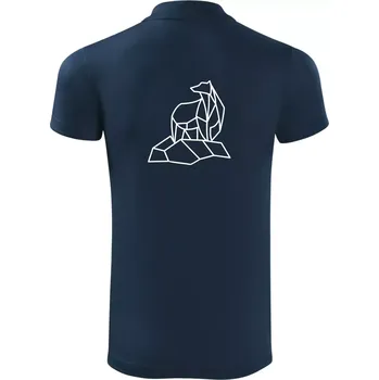 Pánská košile Geometrie lední medvěd na ledu - Polokošile Victory sportovní (dresovina) - M ( Námořní modrá (velmi tmavá - téměř černá) )