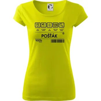 Dámské tričko Čárový kód pošťák - Dámské triko Pure - S ( Limetková )