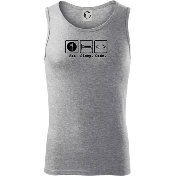 Eat sleep Code - Tílko pánské Core - L ( Tmavě šedý melír )