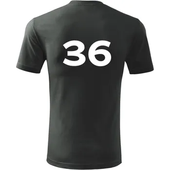 Grafitové tričko s číslem 36 - na fotbal - fotbalové tričko - barva antracit - velikost XXXL