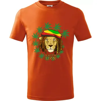 Chlapecké tričko Rasta Lion - Tričko dětské bavlněné - 98 cm / 2 roky ( Oranžová )