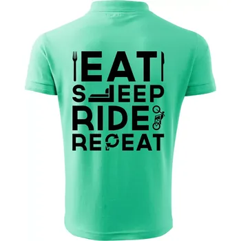 Pánská košile Eat sleep ride moto - Polokošile pánská Pique Polo 203 - 4XL ( Mátová )