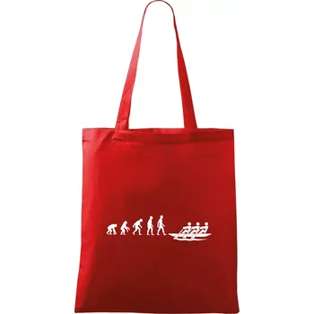 Evoluce veslování 3 lidi - Taška bavlněná - 42 x 38 cm ( Červená )