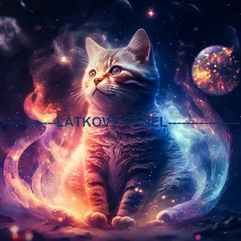 Látkový panel - Kočka - KČ-159 Velikost: 15x15cm, Materiál: Kočárkovina