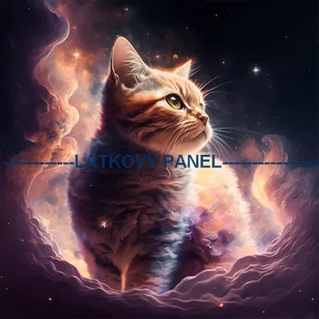 Látkový panel - Kočka - KČ-161 Velikost: 30x30cm, Materiál: Bavlna
