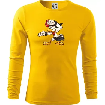 Pánské oblečení Kohout karatista - Triko s dlouhým rukávem FIT-T long sleeve - M ( Žlutá )