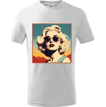 Žena s brýlemi - Tričko dětské bavlněné - 98 cm / 2 roky ( Bílá )