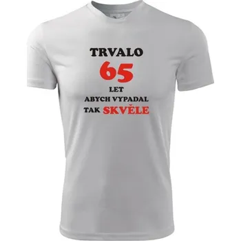 Pánská móda Bílé tričko trvalo 65 let - dárek k 65 narozeninám pro muže - barva bílá - velikost L