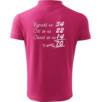 Pánská košile Vypadá, cítí se, chová se - 70 let - Polokošile pánská Pique Polo 203 - XL ( Purpurová )