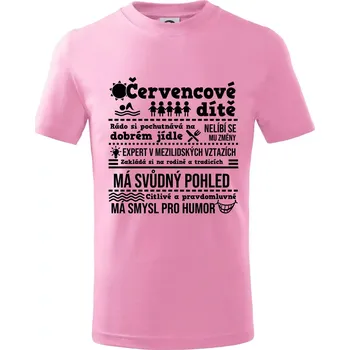 Narozeniny červenec - Tričko dětské bavlněné - 122 cm/6 let ( Růžová )