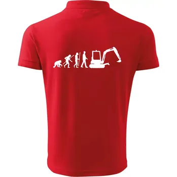 Pánská košile Evoluce bagr malý - Polokošile pánská Pique Polo 203 - 4XL ( Červená )