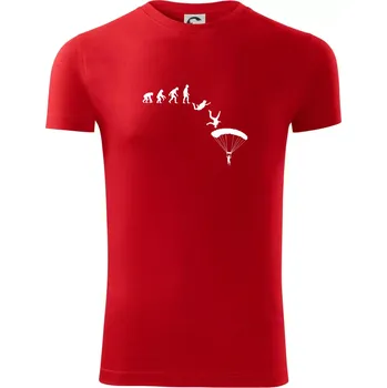Evoluce parašutista seskok - Viper FIT - Pánské zůžené tričko - L ( Červená )