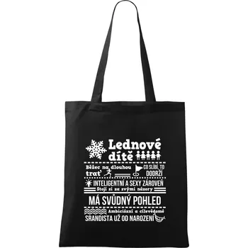 Narozeniny leden - Taška bavlněná - 42 x 38 cm ( Černá )