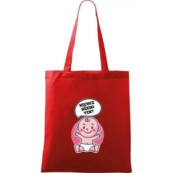 Nechce někdo ven - Triko pro porodní asistentku - Taška bavlněná - 42 x 38 cm ( Červená )