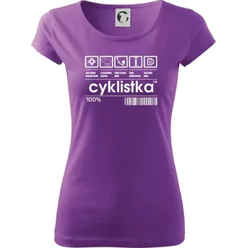 Dámské tričko Čárový kód - Cyklistka - Dámské triko Pure - 3XL ( Fialová )