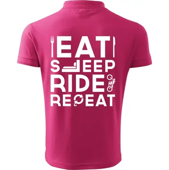 Pánská košile Eat sleep ride moto - Polokošile pánská Pique Polo 203 - 2XL ( Purpurová )