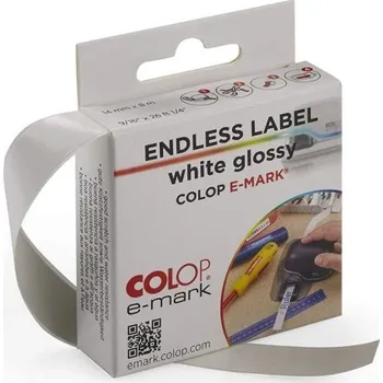 Razítko COLOP e-mark® nalepovací páska bílá lesklá, 14mm x 8m