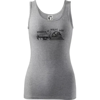 Dámské tričko Narozena ve století páry - Dámské tílko - M ( Tmavě šedý melír )