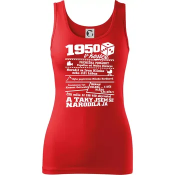 Dámské tričko 1950 v kostce - Dámské tílko - XS ( Červená )