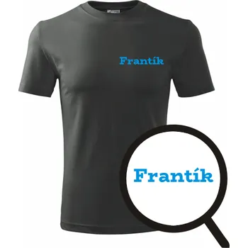 Pánská móda Grafitové tričko Frantík - tričko se jménem - barva antracit - velikost S