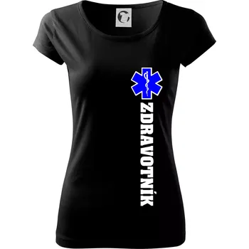 Dámské tričko Hvězda života - zdravotník - Dámské triko Pure - XL ( Černá )