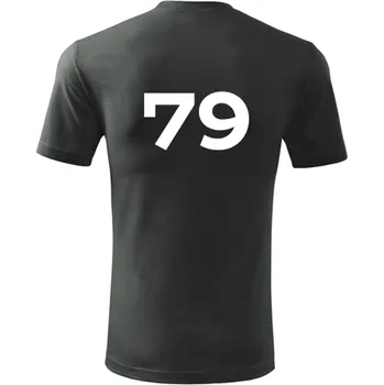 Grafitové tričko s číslem 79 - na fotbal - fotbalové tričko - barva antracit - velikost M