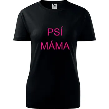 Dámské tričko Černé dámské tričko psí máma - barva černá - velikost XXL