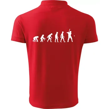 Pánská košile Evoluce baseball pálkař nápřah + míček - Polokošile pánská Pique Polo 203 - S ( Červená )