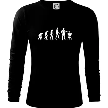 Pánské oblečení Evoluce Grilování - Triko s dlouhým rukávem FIT-T long sleeve - S ( Černá )