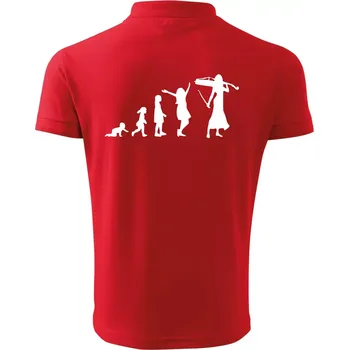 Pánská košile Evoluce cellistka - Polokošile pánská Pique Polo 203 - 5XL ( Červená )