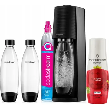 Výrobník sody SODASTREAM TERRA VÝROBNÍK SODY NÁBOJ 2 LAHVE 1L + sirup Malina
