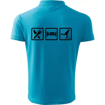 Pánská košile Eat sleep koloběh - koloběžka - Polokošile pánská Pique Polo 203 - 4XL ( Světlý tyrkys )