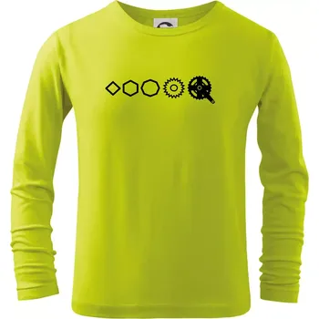 Chlapecké oblečení Evoluce pedály - Triko dětské Long Sleeve - 134 cm/8 let ( Limetková )