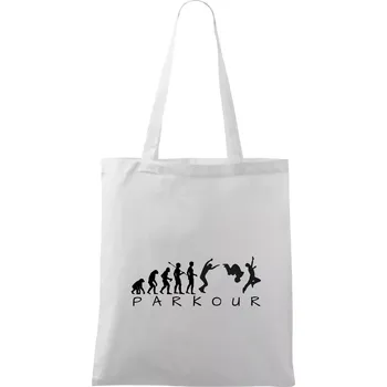 Parkour evoluce - Taška bavlněná - 42 x 38 cm ( Bílá )