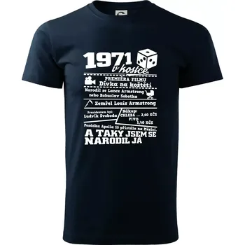 1971 v kostce - Triko extra velké (5-8XL) - 8XL ( Námořní modrá (velmi tmavá - téměř černá) )