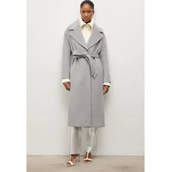 Dámský kabát Vlněný kabát Answear.LAB šedá barva, přechodný, oversize WA23..KPD00A 90X, vel. M