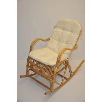 Křeslo Houpací křeslo KLASIK medové polstr béžový melír