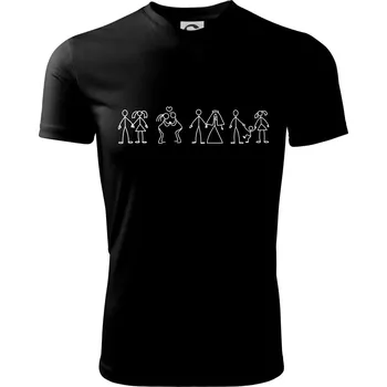 Chlapecké tričko Evoluce vztahu - Dětské triko sportovní (dresovina) - 122 cm/6 let ( Černá )