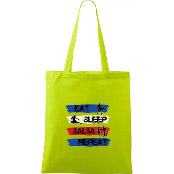 Eat sleep salsa repeat - Taška bavlněná - 42 x 38 cm ( Limetková )