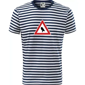 Pánská móda Dopravní značka - Pozor sova - Triko na vodu - XS ( Prouhovaná )