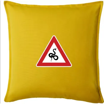 Polštář Dopravní značka - Pozor had - Polštář 50x50 - 50x50 - Pouze potah ( Žlutá )