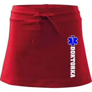 Dámská sukně Hvězda života - doktorka - Sportovní sukně - two in one - L ( Červená )