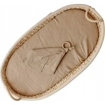 Prostěradlo Prostěradlo Mušelínové Do Gondoly Kočárku S gumou | Béžové